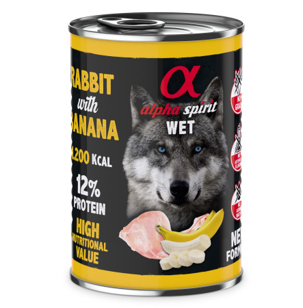 Alpha Spirit Dog Adult Rabbit with Banana консерва 400 г