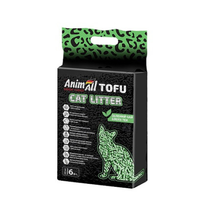 AnimAll Tofu Наповнювач соєвий з ароматом зеленого чаю 6 л