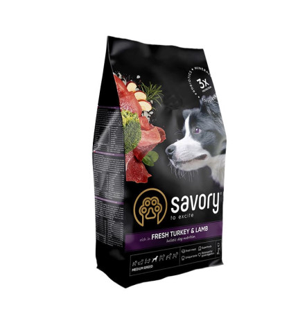 Savory Adult Medium Breed Fresh Turkey & Lamb 3 кг