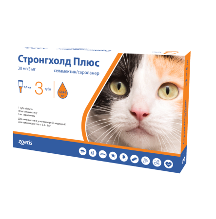 Stronghold Plus Краплі на холку для котів вагою від 2,5 до 5 кг