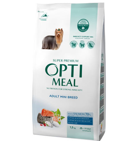 Optimeal Dog Adult Mini лосось 1.5 кг