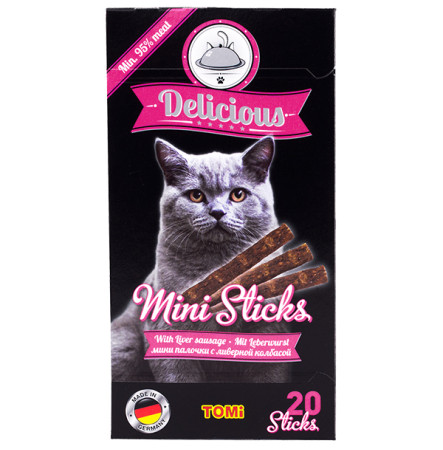 Tomi Delicious Mini Sticks Палички з ліверною ковбасою для котів 2 г