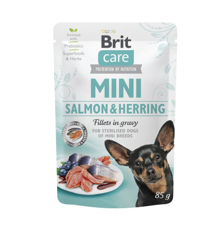 Brit Care Dog Mini з філе лосося та оселедця в соусі 85 г