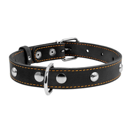 Нашийник CoLLaR одинарний з прикрасами, чорний, S, 32-40 см, 20 мм