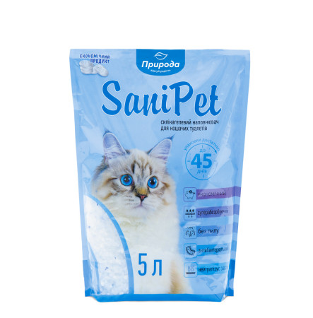 Природа Sani Pet Силікагелевий наповнювач для котячого туалету 5 л