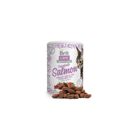 Brit Care Cat Snack Superfruits Salmon Ласощі для стерилізованих котів 100 г