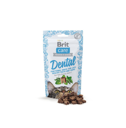 Brit Care Cat Snack Dental Ласощі для підтримання здоров'я зубів у котів 50 г