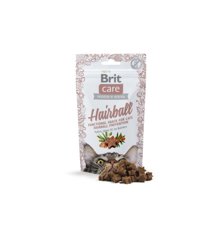 Brit Care Cat Snack Hairball Ласощі для виведення шерсті із шлунка котів 50 г