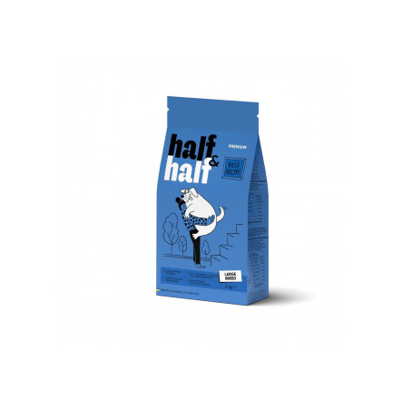 Сухой корм Half&Half для взрослых собак больших пород, с говядиной, 2 кг