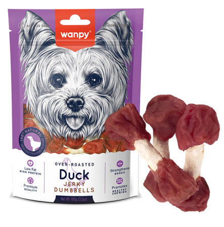 Wanpy Duck Jerky Dumbbells Кость гантель с уткой для собак 100 г