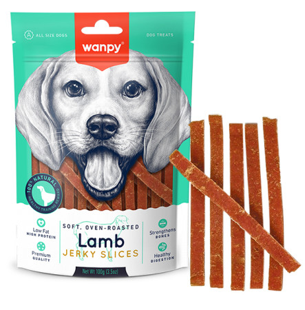 Wanpy Lamb Jerky Slices Скибочки філе ягняти для собак 100 г
