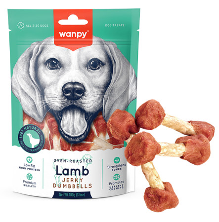 Wanpy Lamb Jerky Dumbbells Кістка гантель з ягням для собак 100 г