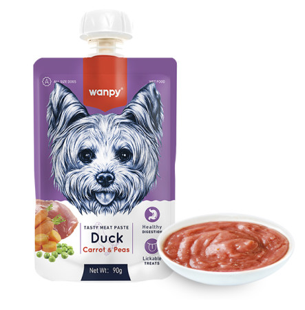 Wanpy Duck Carrot & Pea Ласощі крем-суп з качкою та морквою для собак 90 г