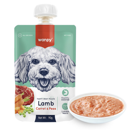 Wanpy Lamb Carrot & Pea Ласощі крем-суп з ягня та морквою для собак 90 г