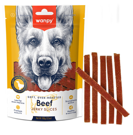 Wanpy Beef Jerky Slices Скибочки яловичини з качкою для собак 100 г