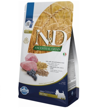 Farmina N&D Ancestral Grain Adult Mini Lamb & Blueberry 800 г