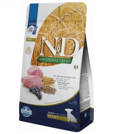 Farmina N&D Ancestral Grain Puppy Mini Lamb & Blueberry 800 г