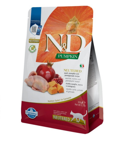 Farmina N&D Pumpkin Grain Free Neutered Cat Quail and Pomegranate 300 г