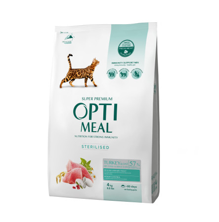 Optimeal Sterilised cat Turkey and oat 4 кг