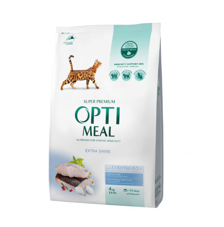 Optimeal Adult Cats high in cod fish 4 кг