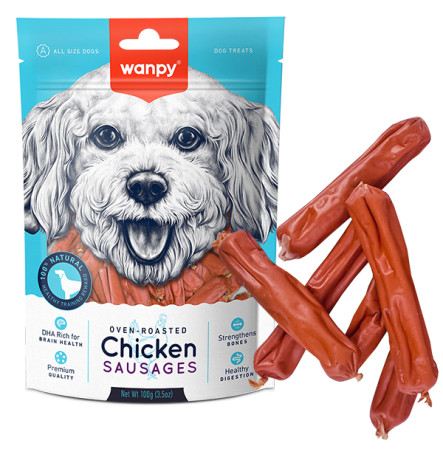 Wanpy Chicken Sausages Сосиски з куркою для собак 100 г