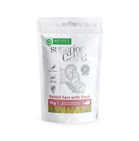 Nature's Protection Superior Care Dog Snacks Rabbit Ears With Duck 75 г