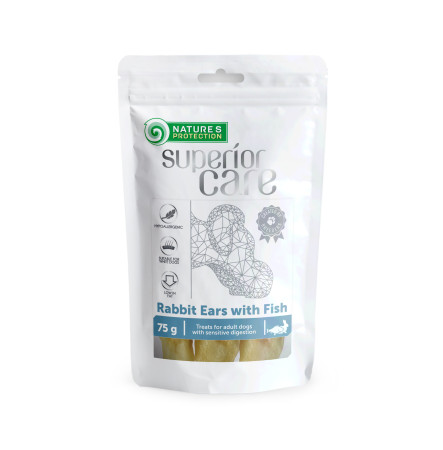 Nature's Protection Superior Care Dog Snacks Rabbit Ears With Fish 75 г