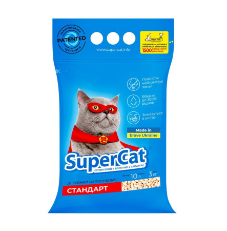 SuperCat Наповнювач деревний Стандарт 3 кг