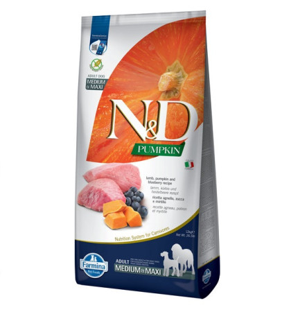 Farmina N&D Pumpkin Grain Free Dog Adult Medium & Maxi Lamb & Blueberry 12 кг