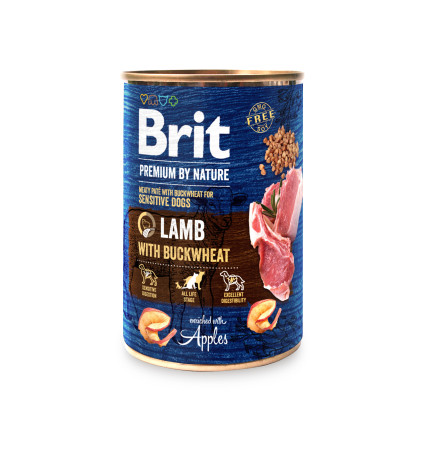 Brit Premium by Nature з ягням і гречкою для собак 400 г