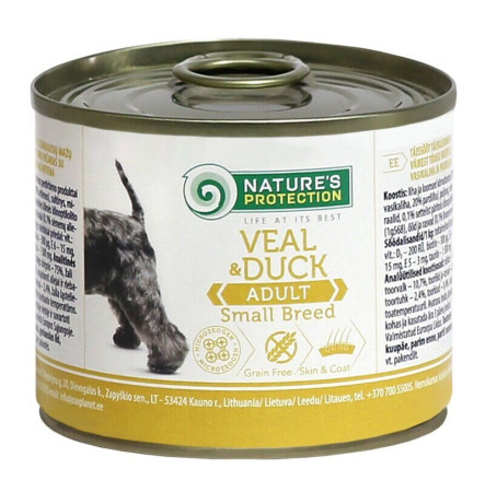 Nature's Protection Dog Adult Small Breed Veal & Duck 200 г