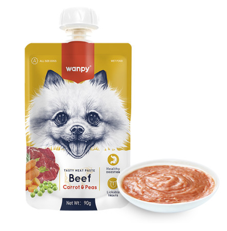 Wanpy Beef Carrot & Pea Ласощі крем-суп з яловичиною та морквою для собак 90 г