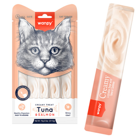 Wanpy Creamy Treat Tuna & Salmon Кремові ласощі з тунцем і лососем для котів