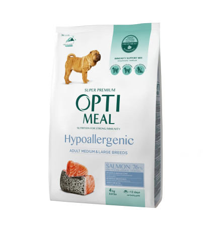 Optimeal Dog Adult Medium and Large Breeds Hypoallergenic лосось 4 кг
