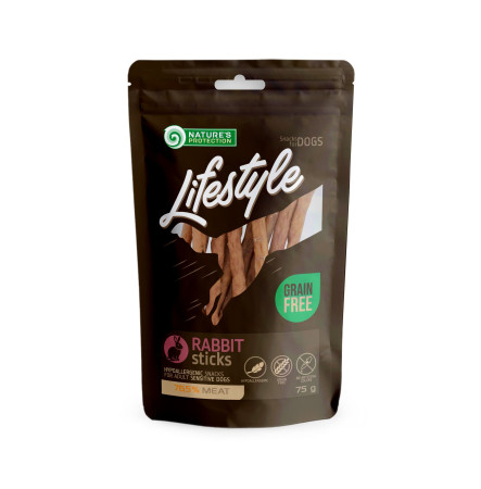 Nature's Protection Lifestyle Dog Snacks Rabbit Sticks 75 г