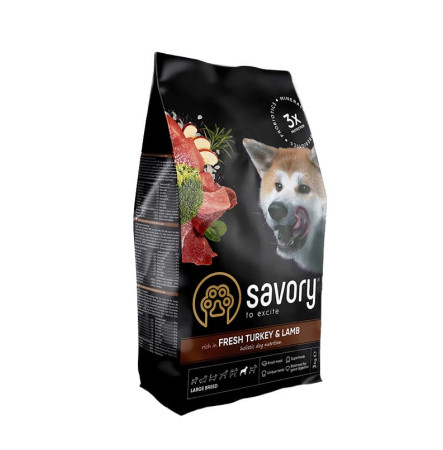 Savory Adult Large Breed Fresh Turkey & Lamb 3 кг
