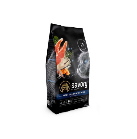 Savory Adult Cat Gourmand Hair & Skin Care Fresh Salmon & White Fish 400 г