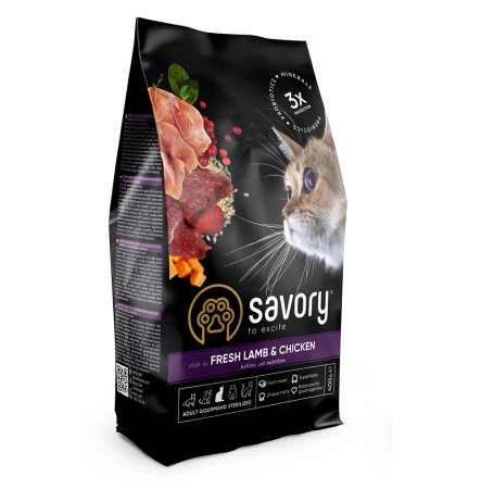 Savory Adult Cat Steril Fresh Lamb & Chicken 400 г