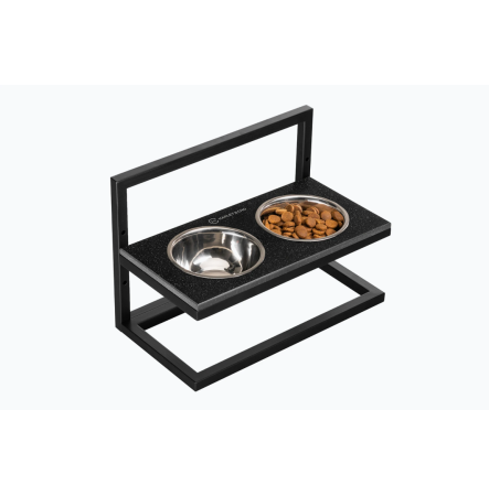 Миска Harley and Cho на підставці з регульованою висотою для собак Lift Black Stone + Black M