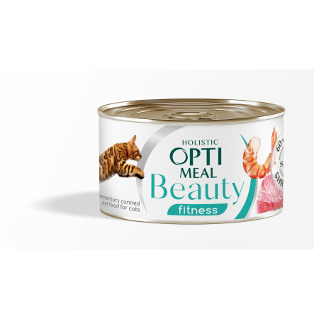 Optimeal Cats Beauty Fitness Tuna in sauce with shrimp 70 г