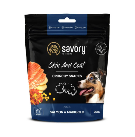 Savory Crunchy Snacks Skin and Coat, Salmon & Marigold 200 г 
