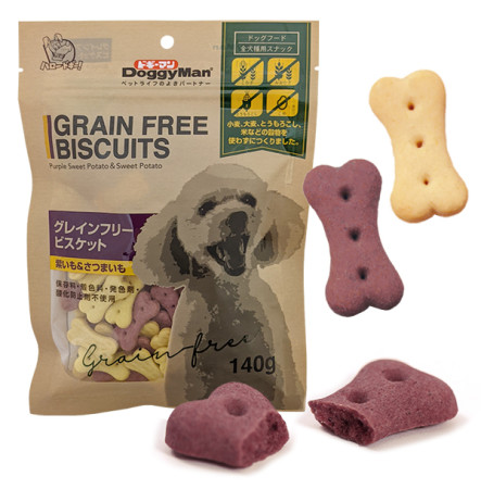 DoggyMan Biscuits Purple Sweet Potato&Sweet Potato Беззернове печиво з фіолетовим бататом для собак 140 г