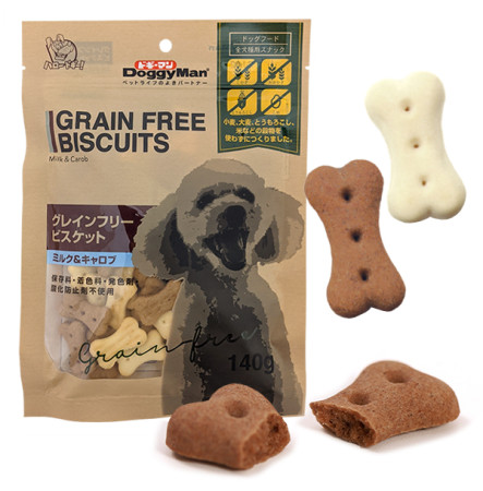 DoggyMan Biscuits Milk Carob Беззернове печиво з молоком та керобом для собак 140 г