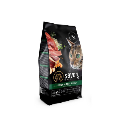 Savory Adult Cat Gourmand Fresh Turkey & Duck 400 г