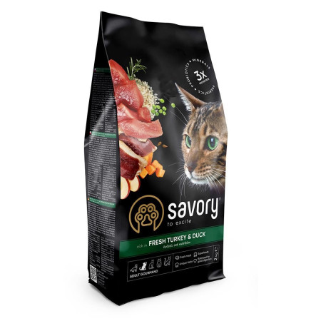 Savory Adult Cat Gourmand Fresh Turkey & Duck 400 г