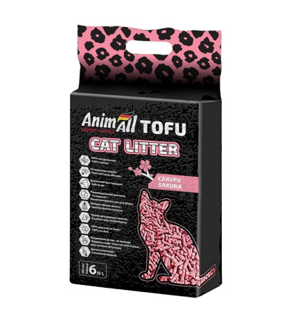 AnimAll Tofu Наповнювач соєвий з ароматом сакури 6 л