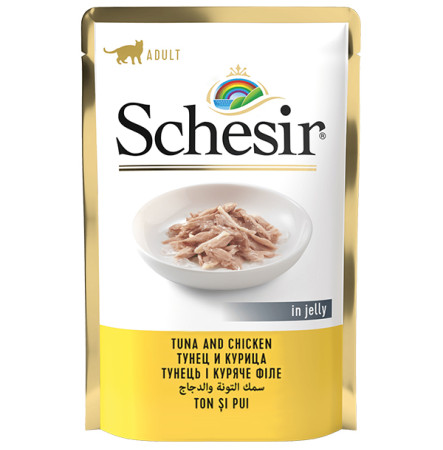Schesir Консерви для котів тунець з курячим філе пауч 85 г