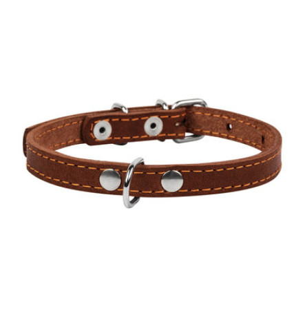 Нашийник для собак шкіряний CoLLaR одинарний, коричневий, XS, 12 мм