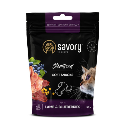 Savory Soft Snack Sterilised, Lamb & Blueberries 50 г