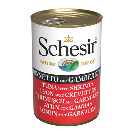 Schesir Консерви для котів тунець з креветками 140 г